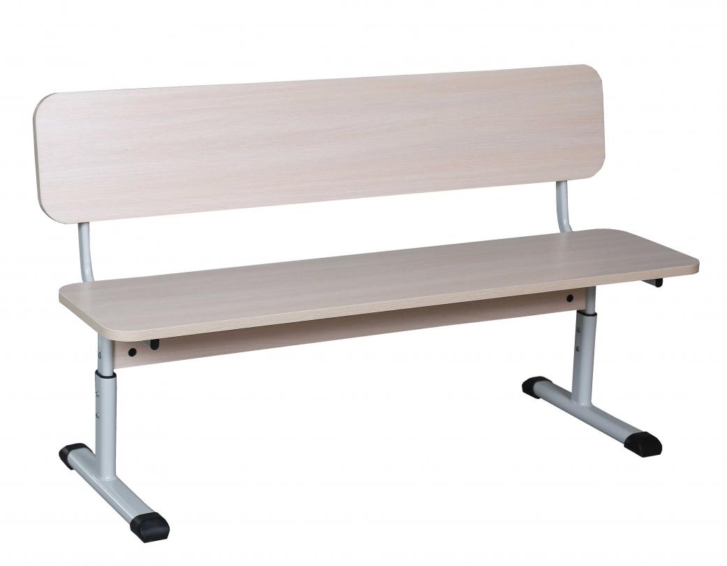 Лава зі спинкою 2-місна, на плоскоовальній трубі, ростові групи №4-6,(ТОВ ‘’АЛМАНТ’’), 1200х300х380-460 мм.